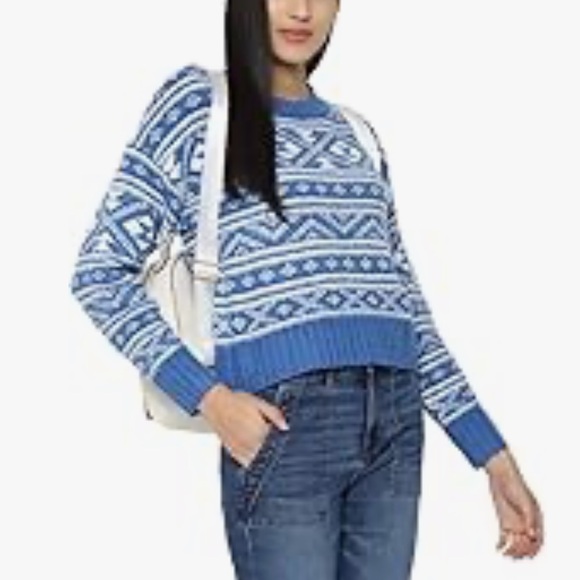 American Eagle Outfitters Blue and White patterned knit sweater - Picture 5 of 8